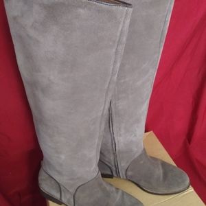 Tall boots leather and suede